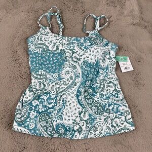 Sunsets Taylor Tankini Top Paisley Print Removable Pads Swimwear‎ 32E/30F/28G